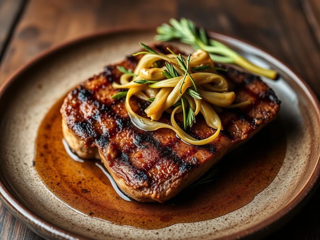Filete de Caballo con Ajos Tiernos